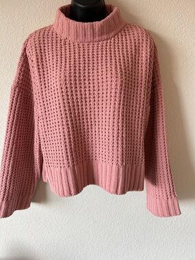 Altar’d State Pink Waffle-Knit Sweater